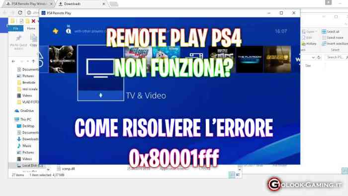 remote play ps4 non funziona, 0x80001fff ps4