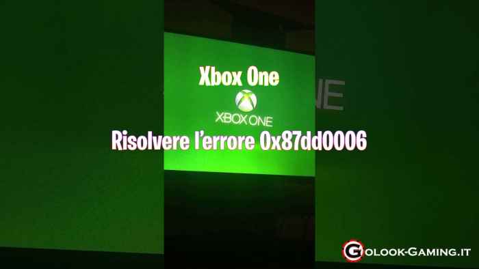 xbox one problema 0x87dd0006