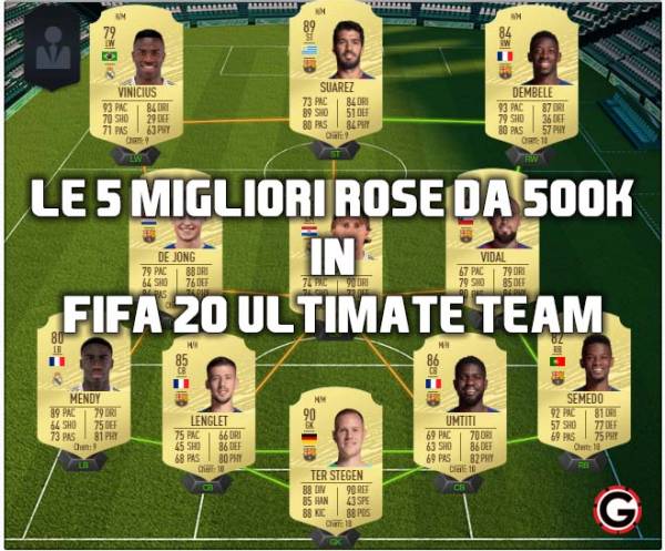 migliori rose 500k fifa 20 ultimate team